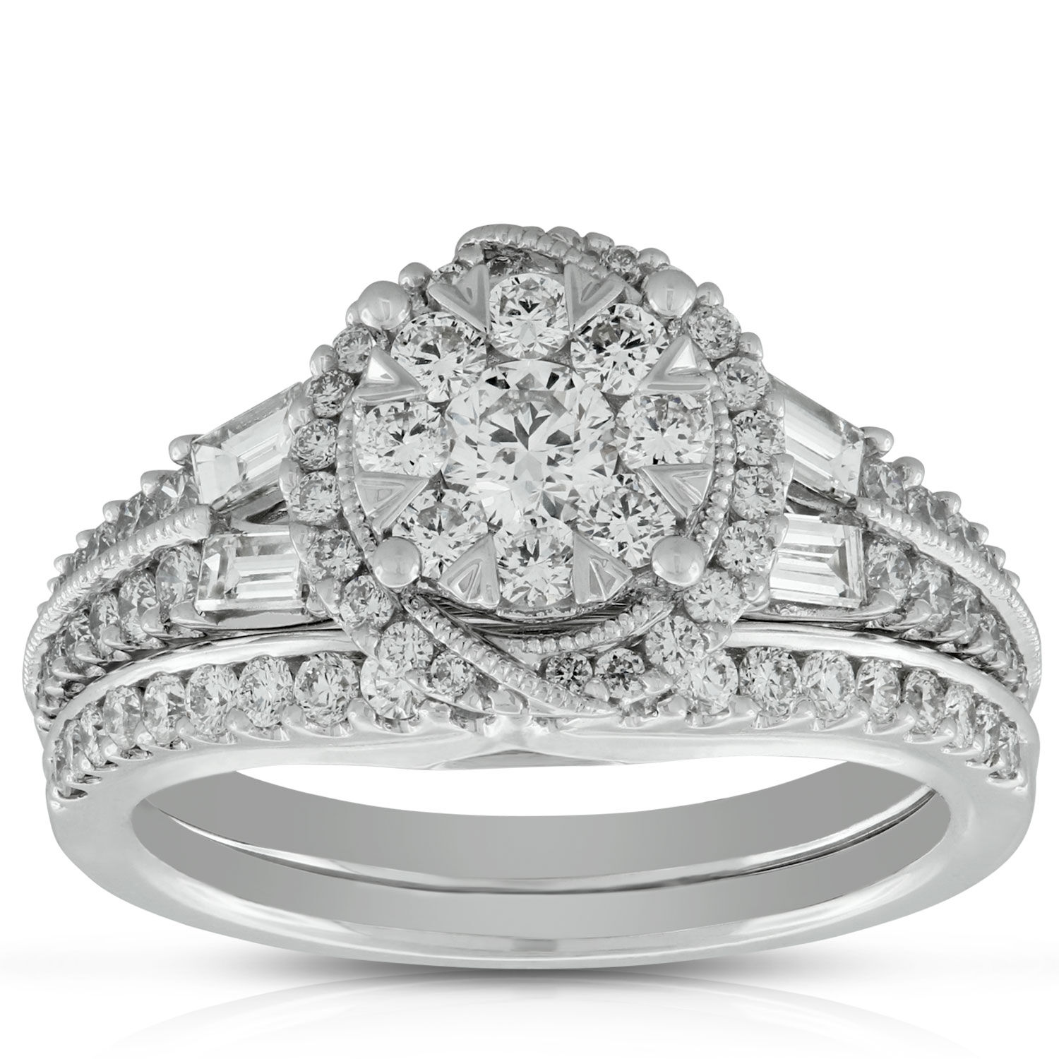 Love Eternal Diamond Bridal Set 14K White Gold