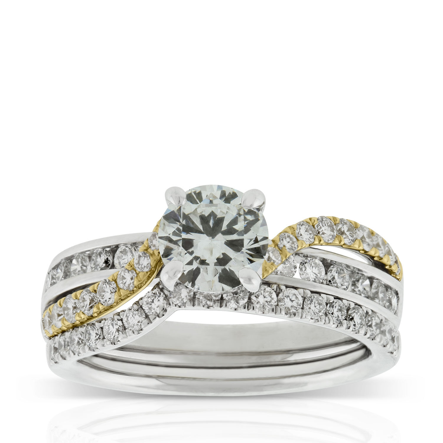 Two-Tone Diamond Bridal Set 14K