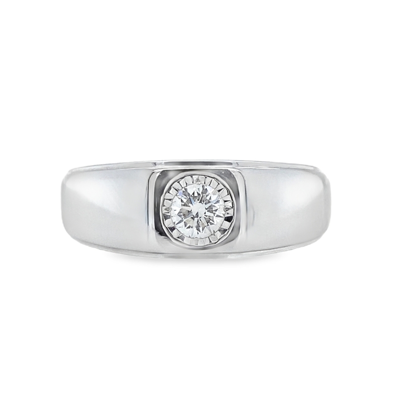 Bezel Set Diamond Solitaire Wedding Band