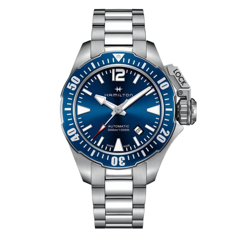 Hamilton Khaki Navy Frogman Auto Watch Blue Dial, 42mm