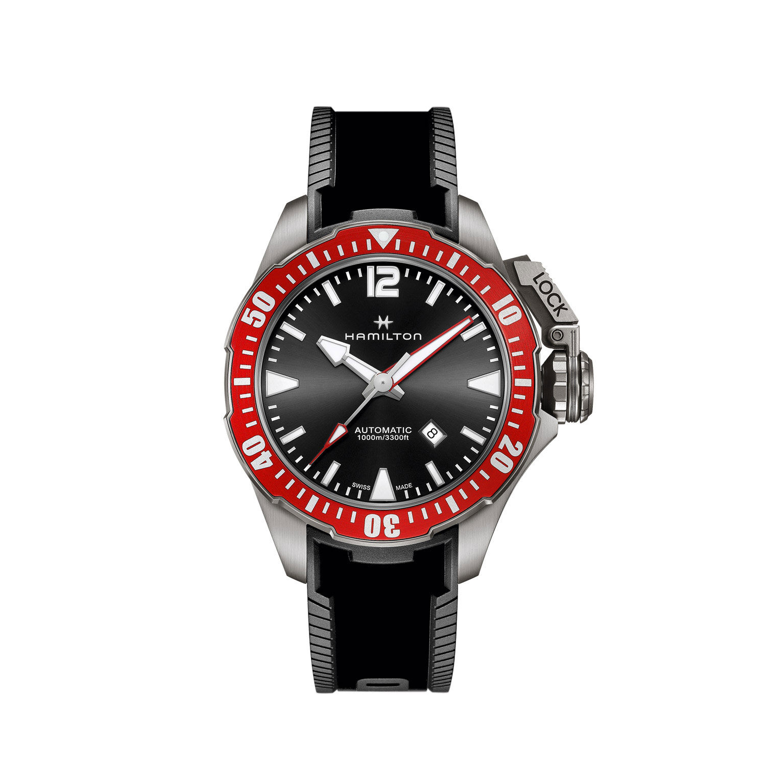 Hamilton Khaki Navy Frogman Automatic Watch Black Dial, 46mm