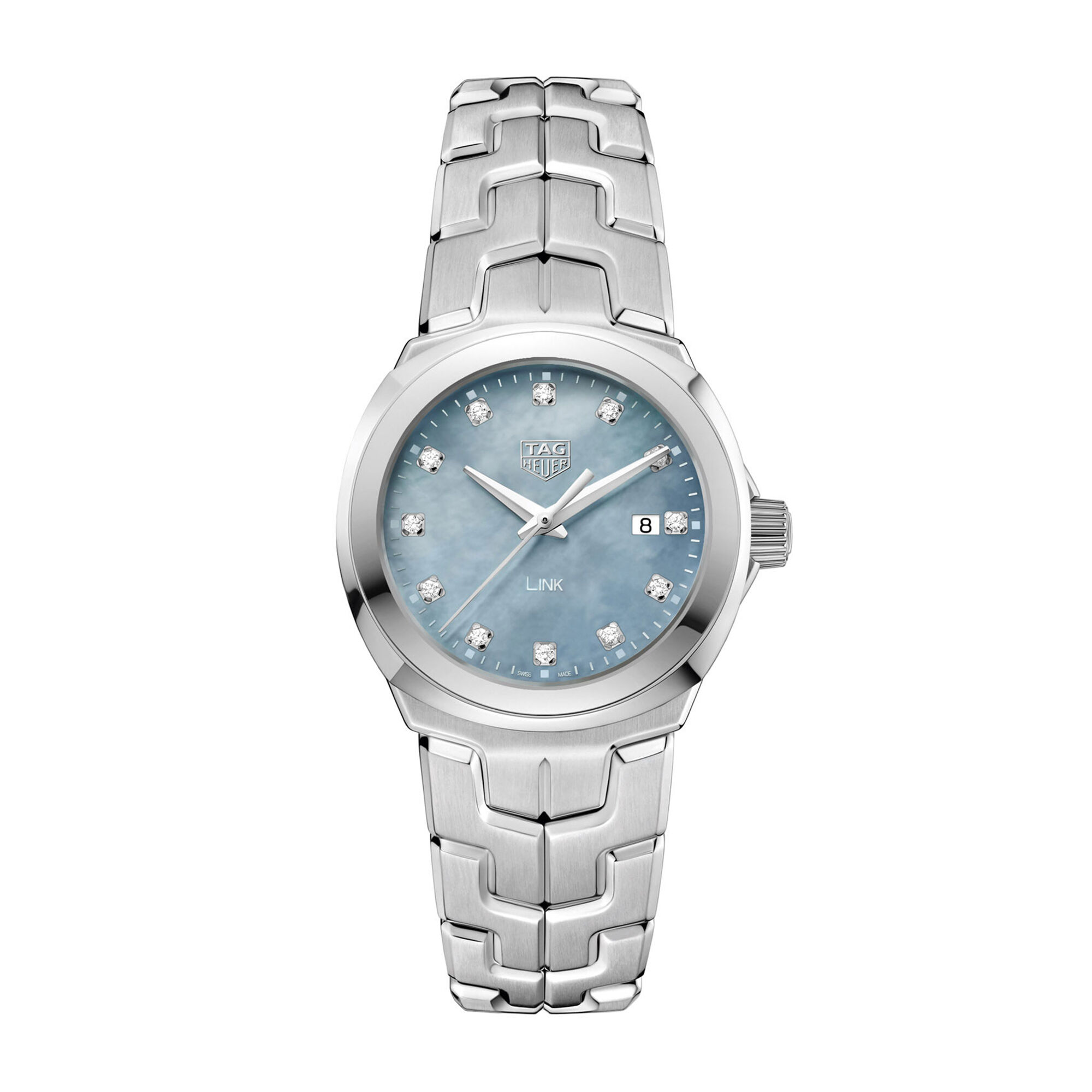 TAG Heuer Link Quartz Ladies Grey Blue Steel Watch