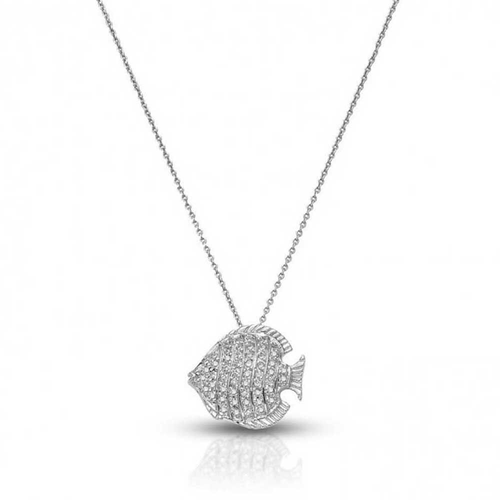 Roberto Coin Tiny Treasures Diamond Fish Necklace 18K