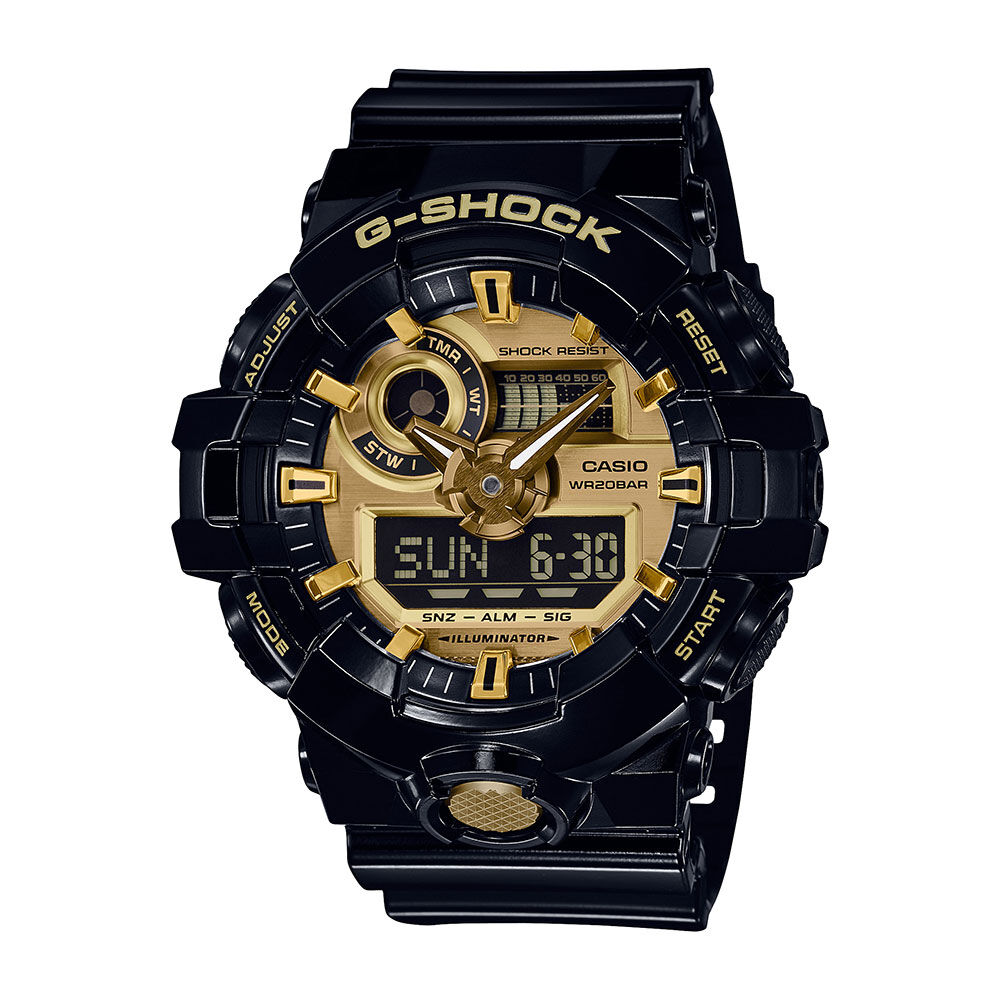 G-Shock Analog Digital Gold Tone Dial Watch, 53.4mm
