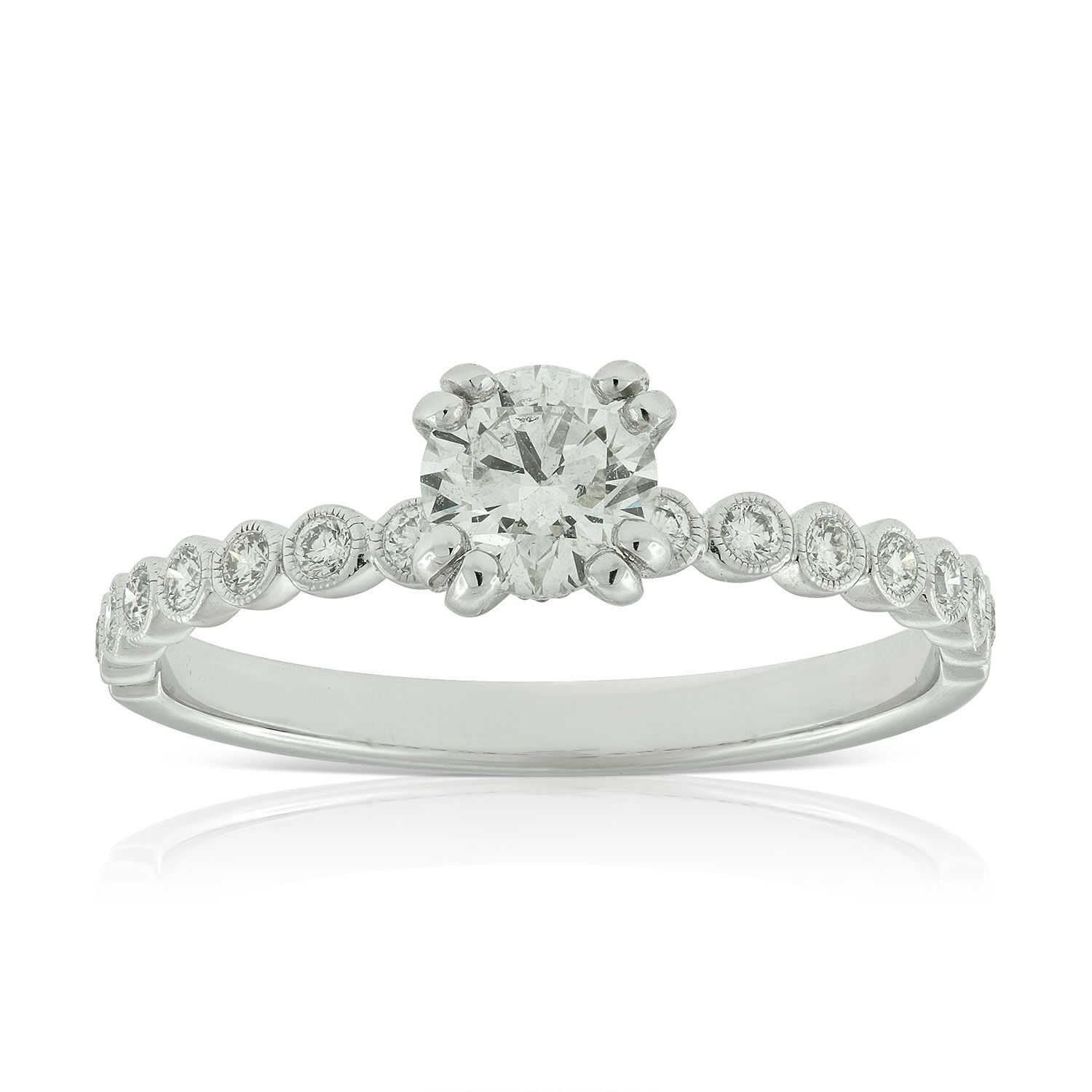 Double Prong Diamond Engagement Ring 14K
