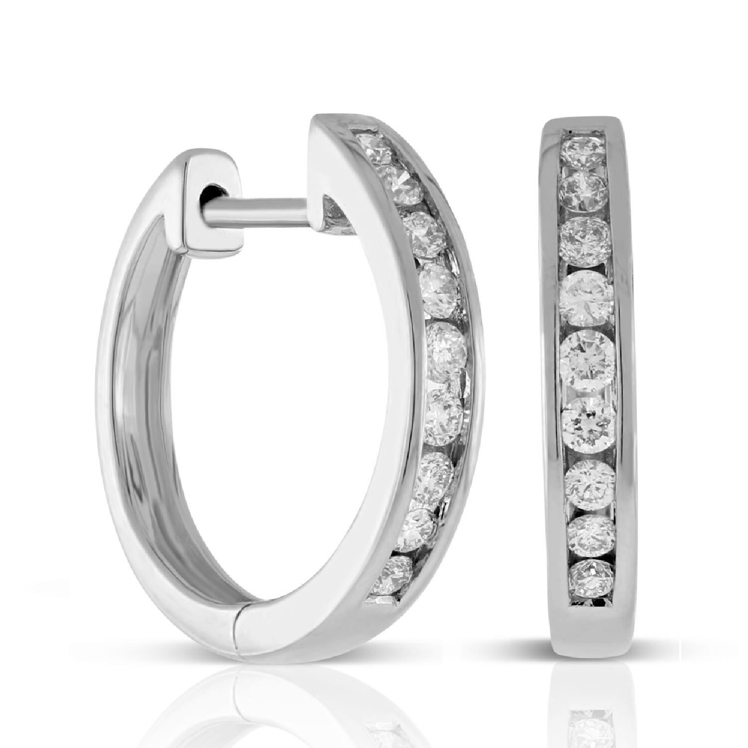 16MM Diamond Hoop Earrings 14K, 1/3 ctw.