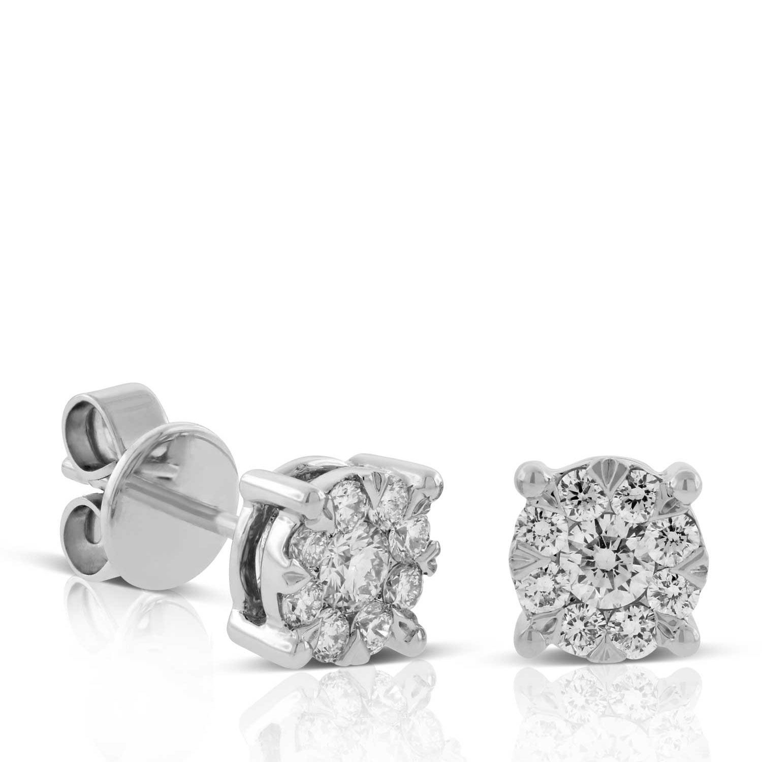 Cluster Diamond Earrings 14K, 1/2 ctw.