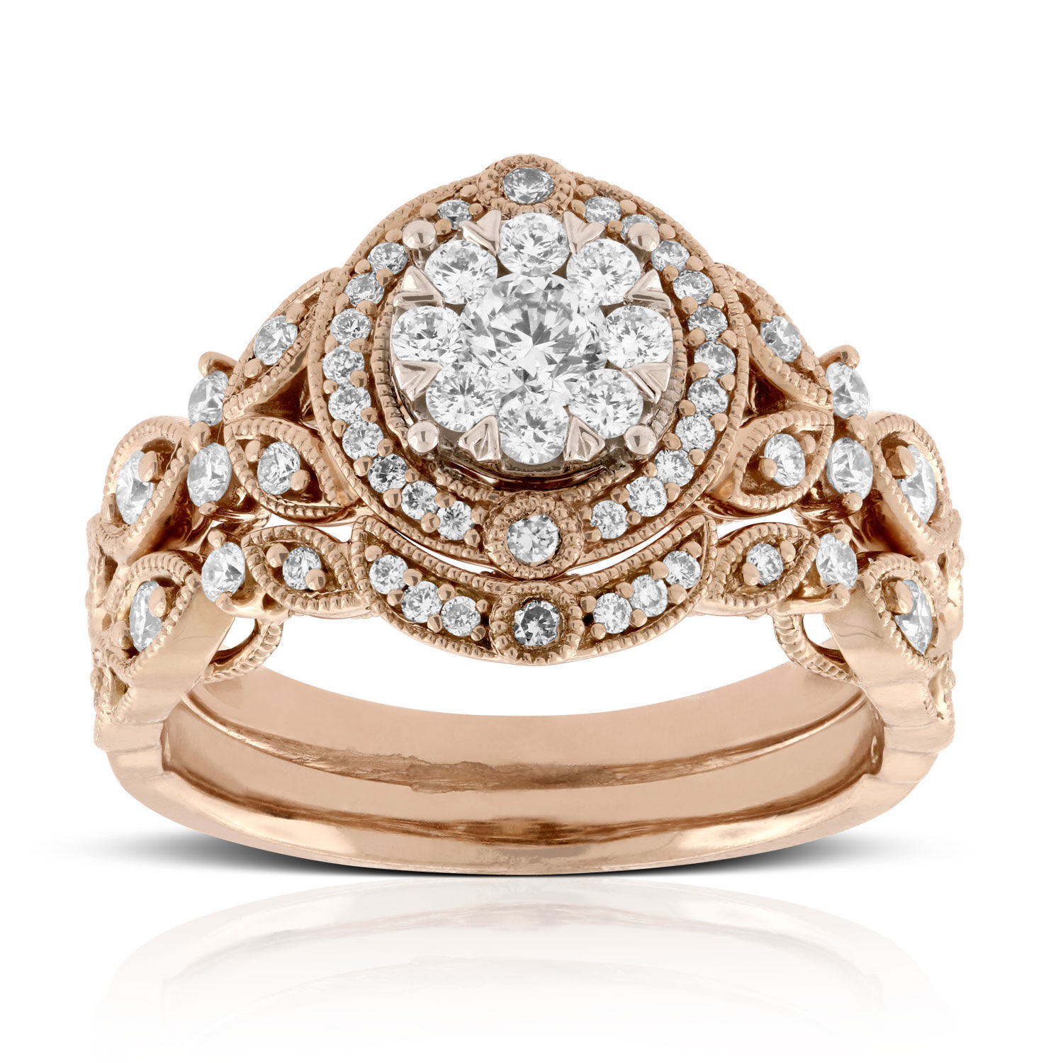 Rose Gold Love Eternal Bridal Set 14K