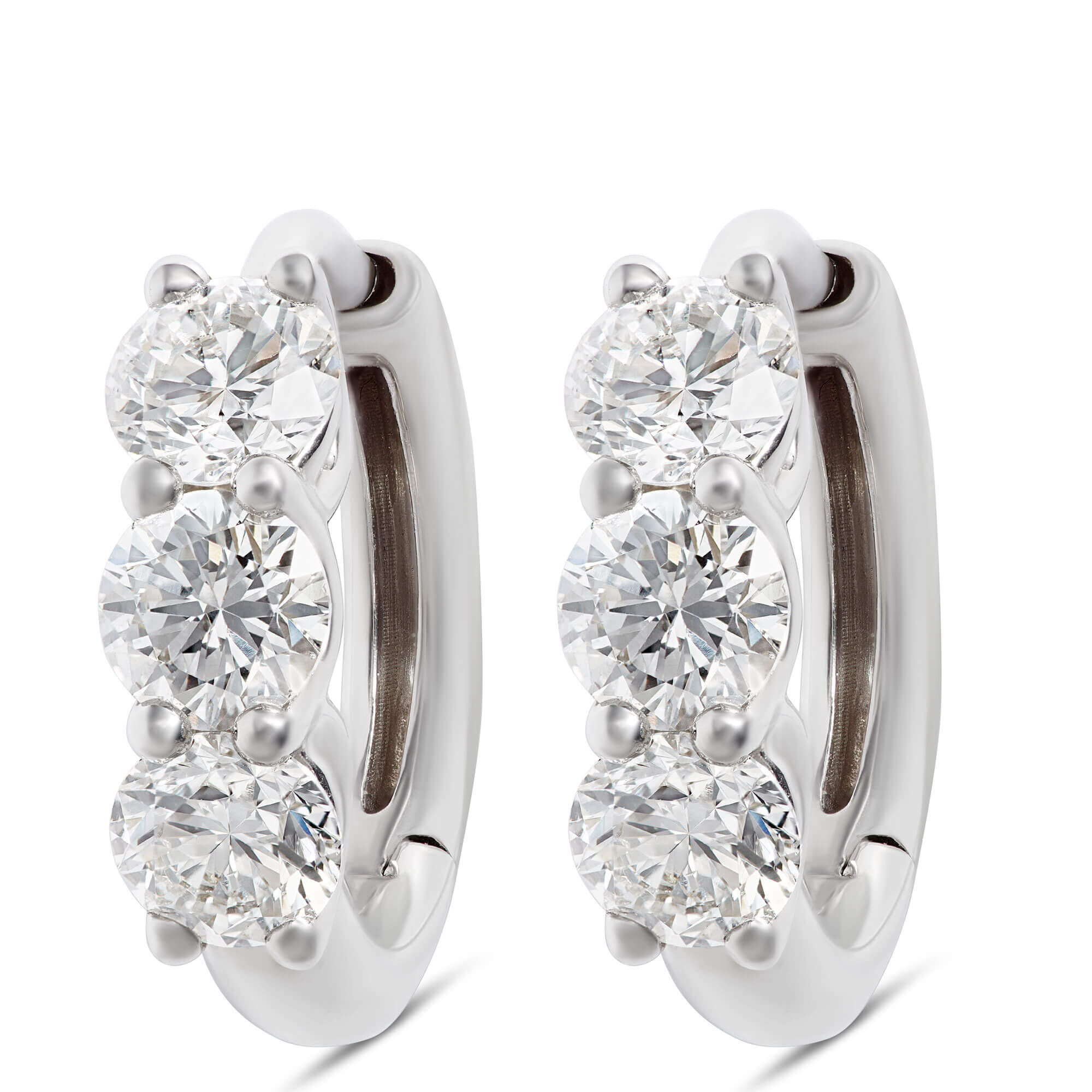 12.5MM Diamond Huggie Hoop Earrings 14K