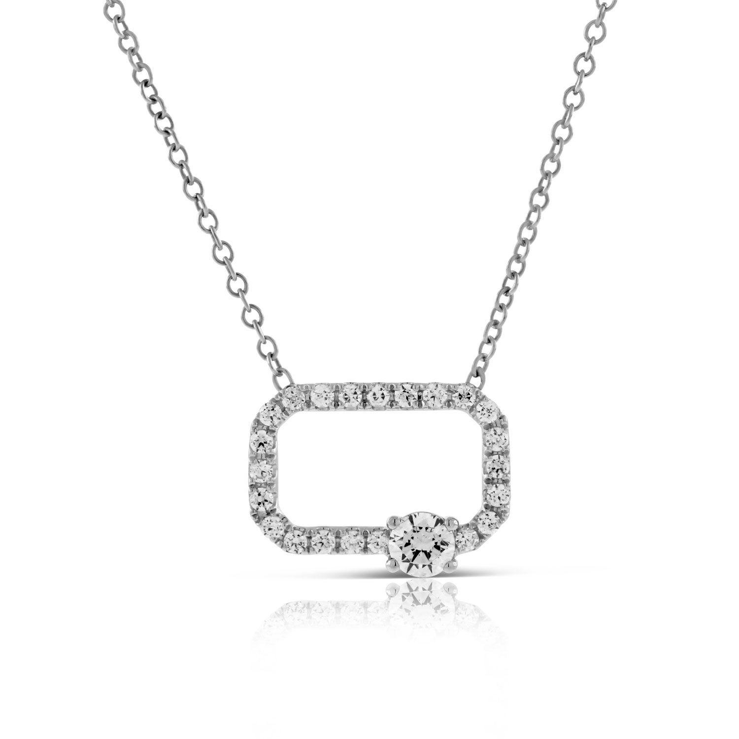 Ben Bridge Signature Diamond Open Square Necklace 18K