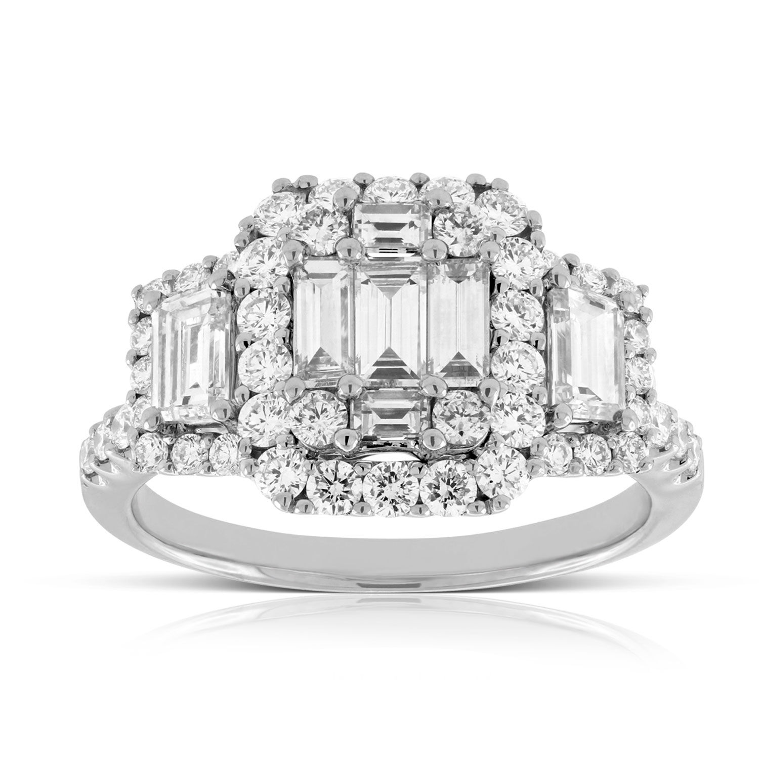 Diamond Cluster Halo Ring 14K