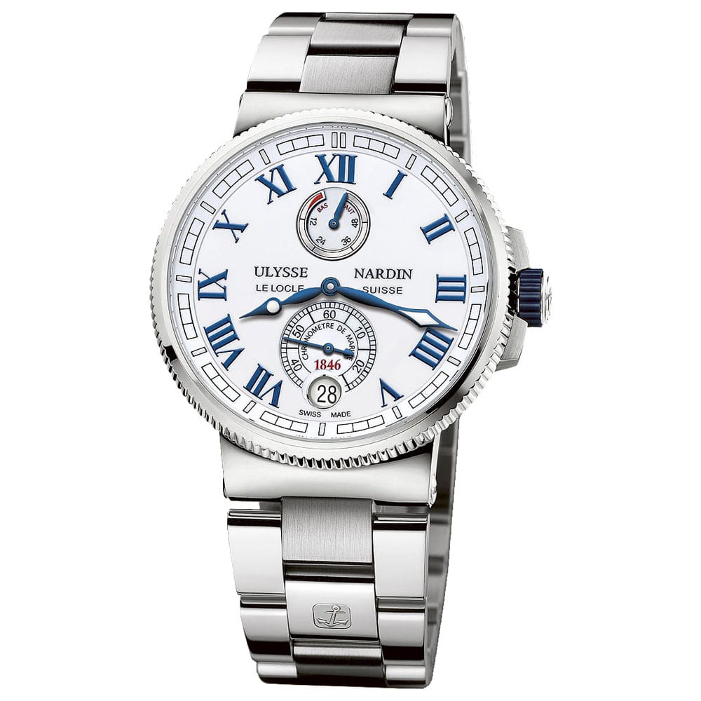 Ulysse Nardin Marine Chronometer Manufacture 43mm Steel And Titanium Watch 1183-126-7M/40