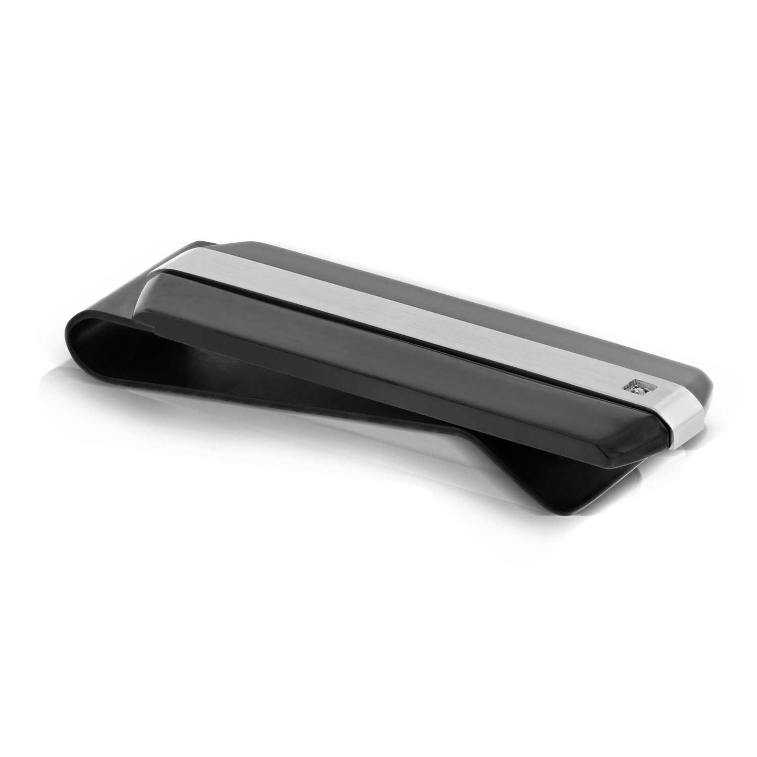 Black IP Diamond Money Clip in Stainless Steel