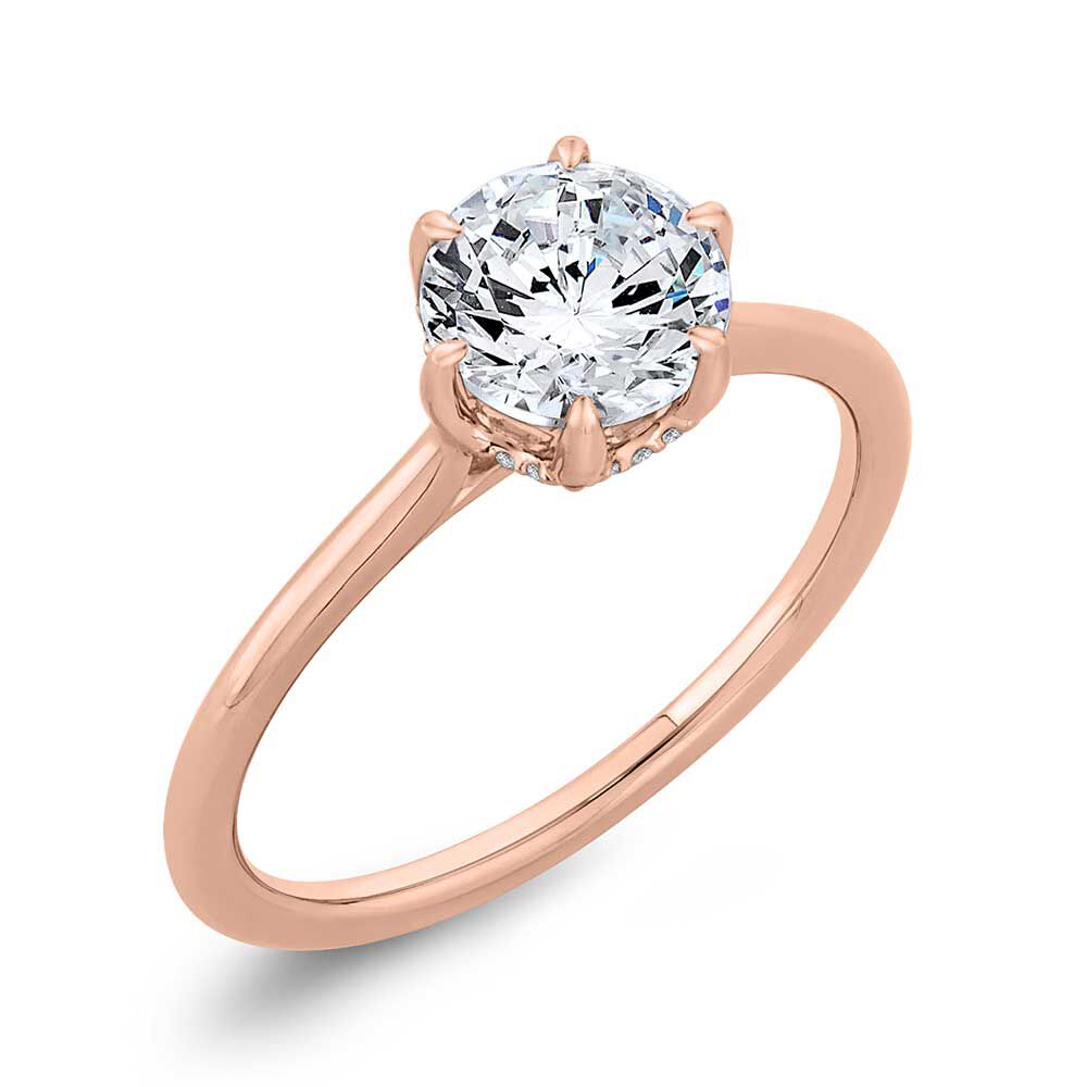 Bella Ponte "The Whisper Crown" Rose Gold Diamond Engagement Ring Setting 14K