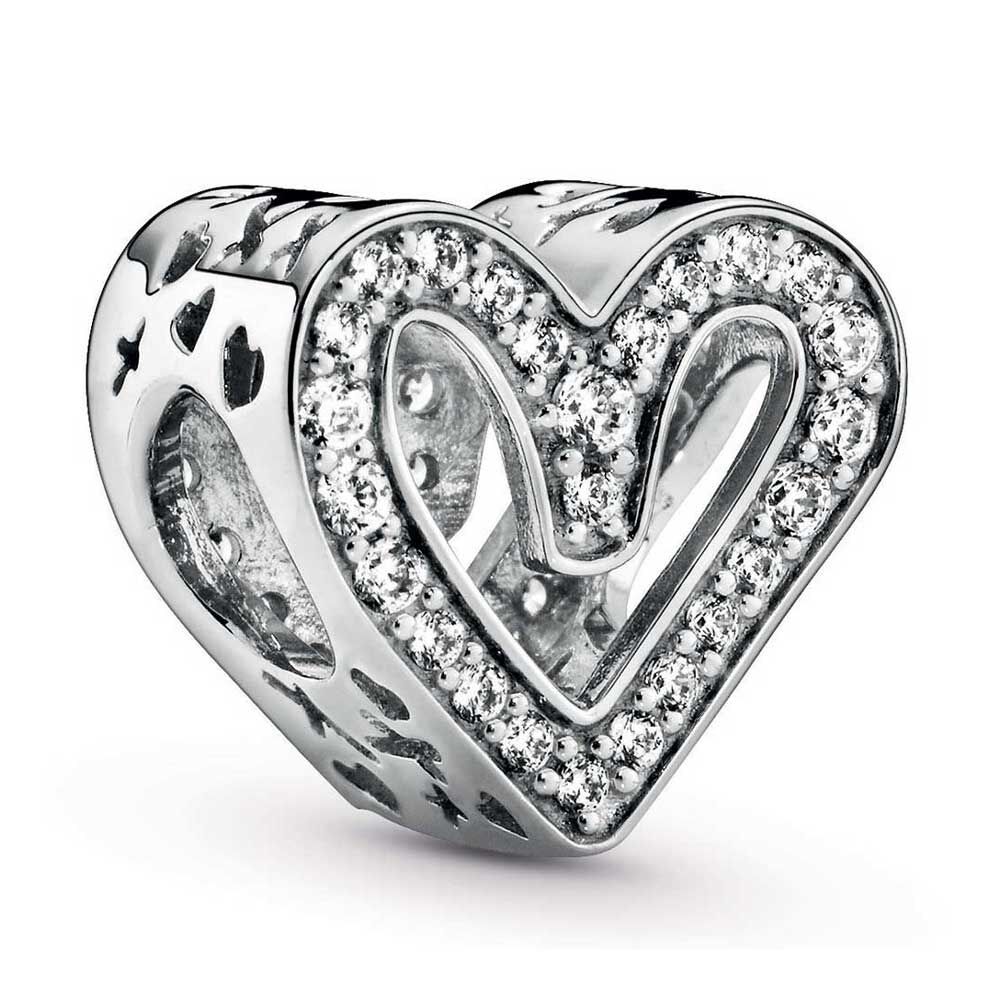 Pandora Sparkling Freehand CZ Heart Charm