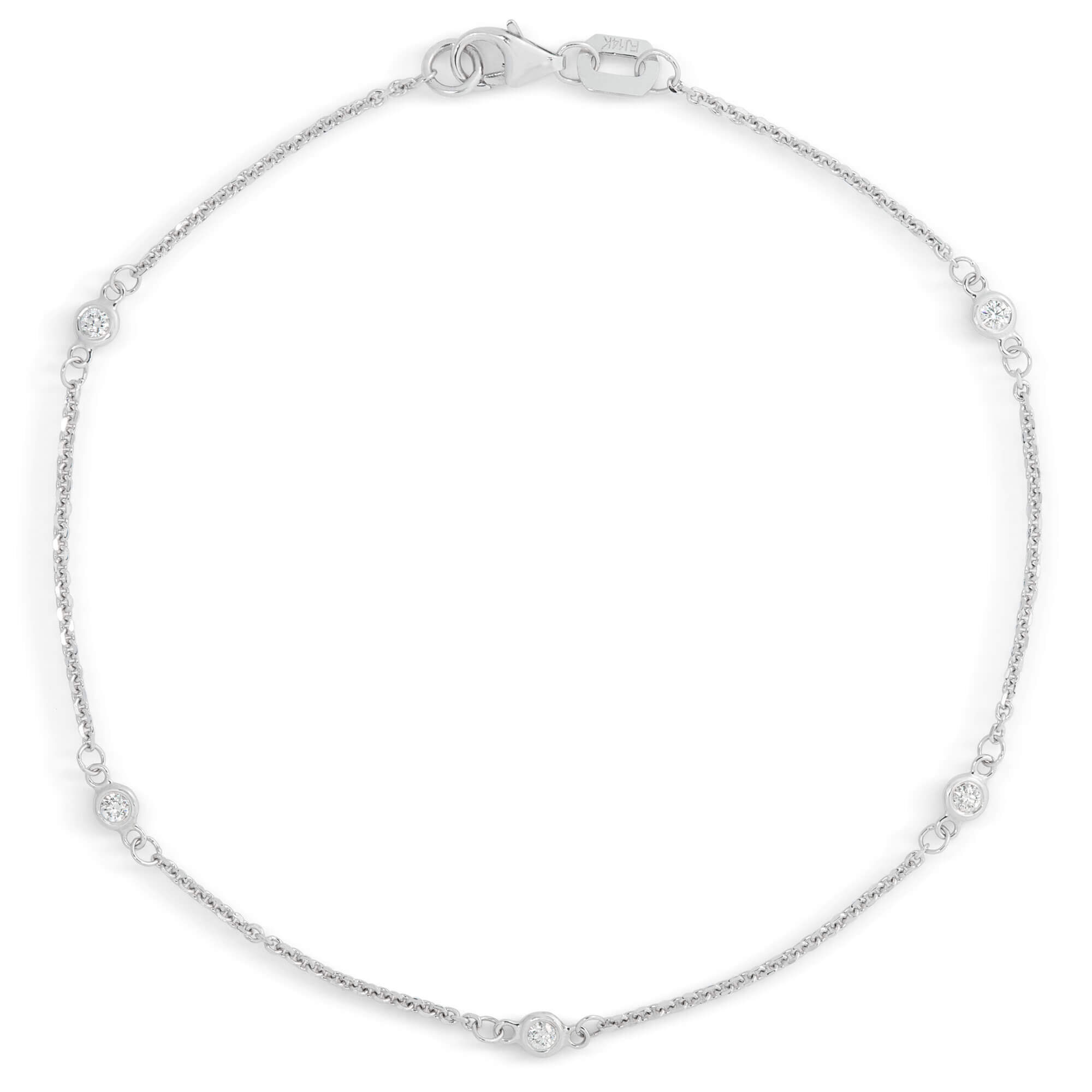 7.5 Inch Diamond Bracelet, 14K White Gold