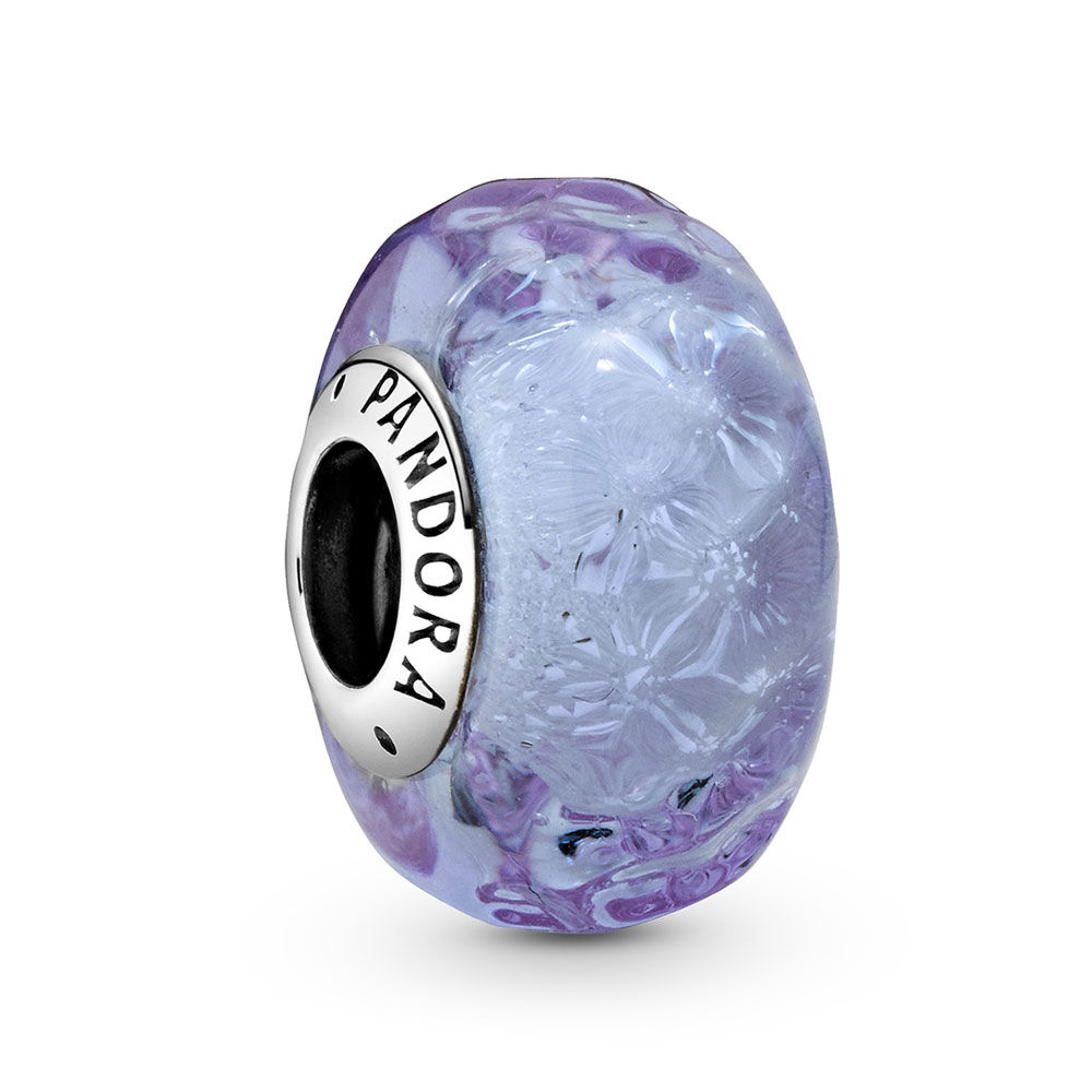Pandora Wavy Lavender Murano Glass Charm