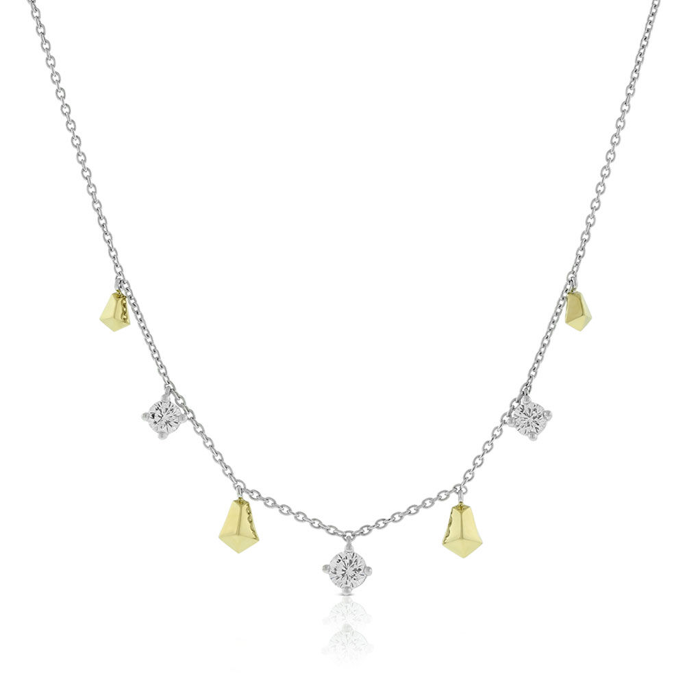 Jade Trau for Ben Bridge Signature Diamond Station Necklace 18K