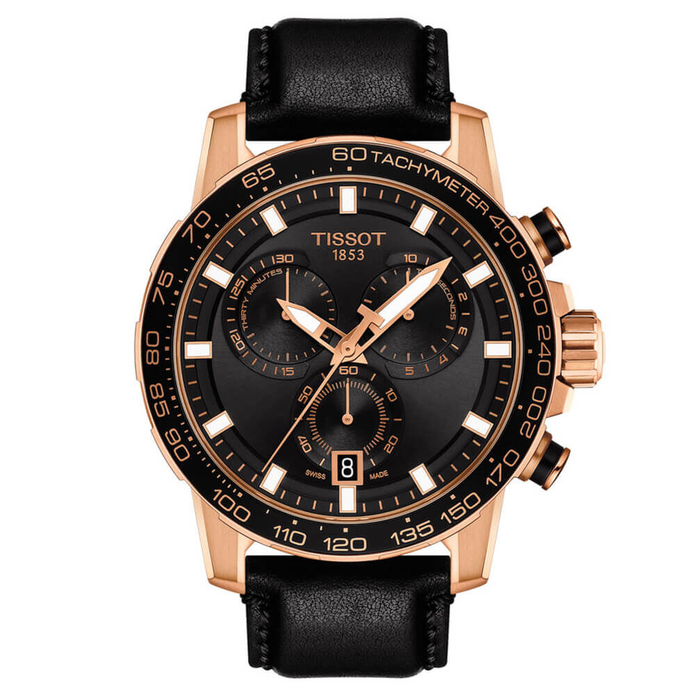 Tissot Supersport Chrono Rose PVD Black Dial Watch, 45.5mm