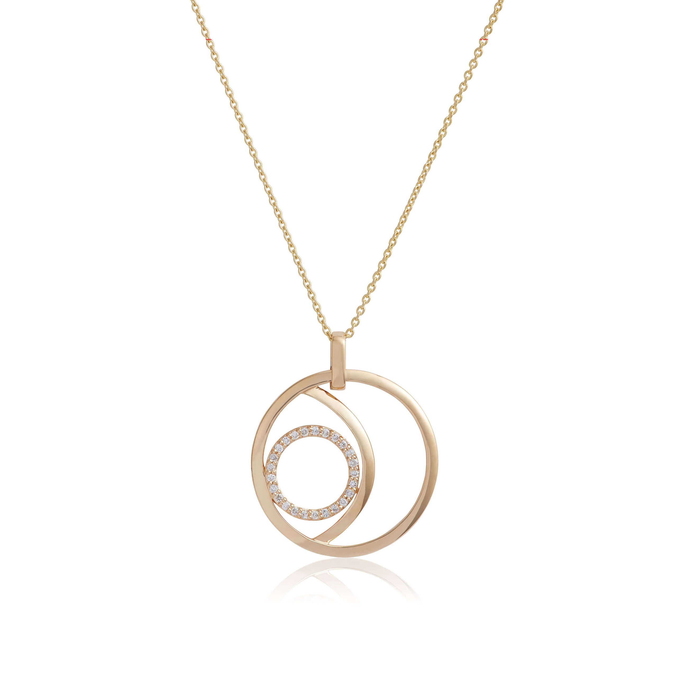 Balanced Circles Diamond Necklace 14K