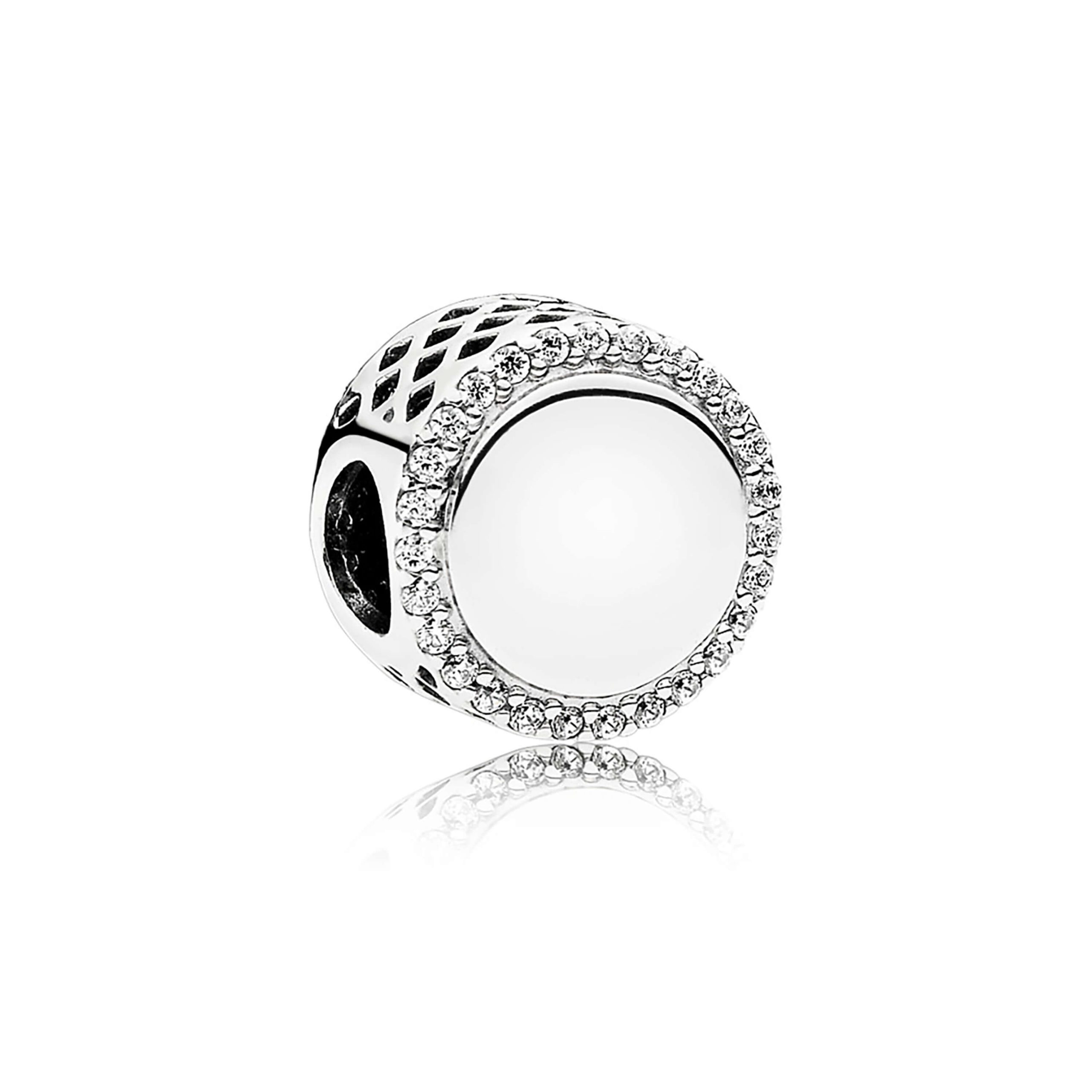 Pandora Silver Charm with Clear CZ