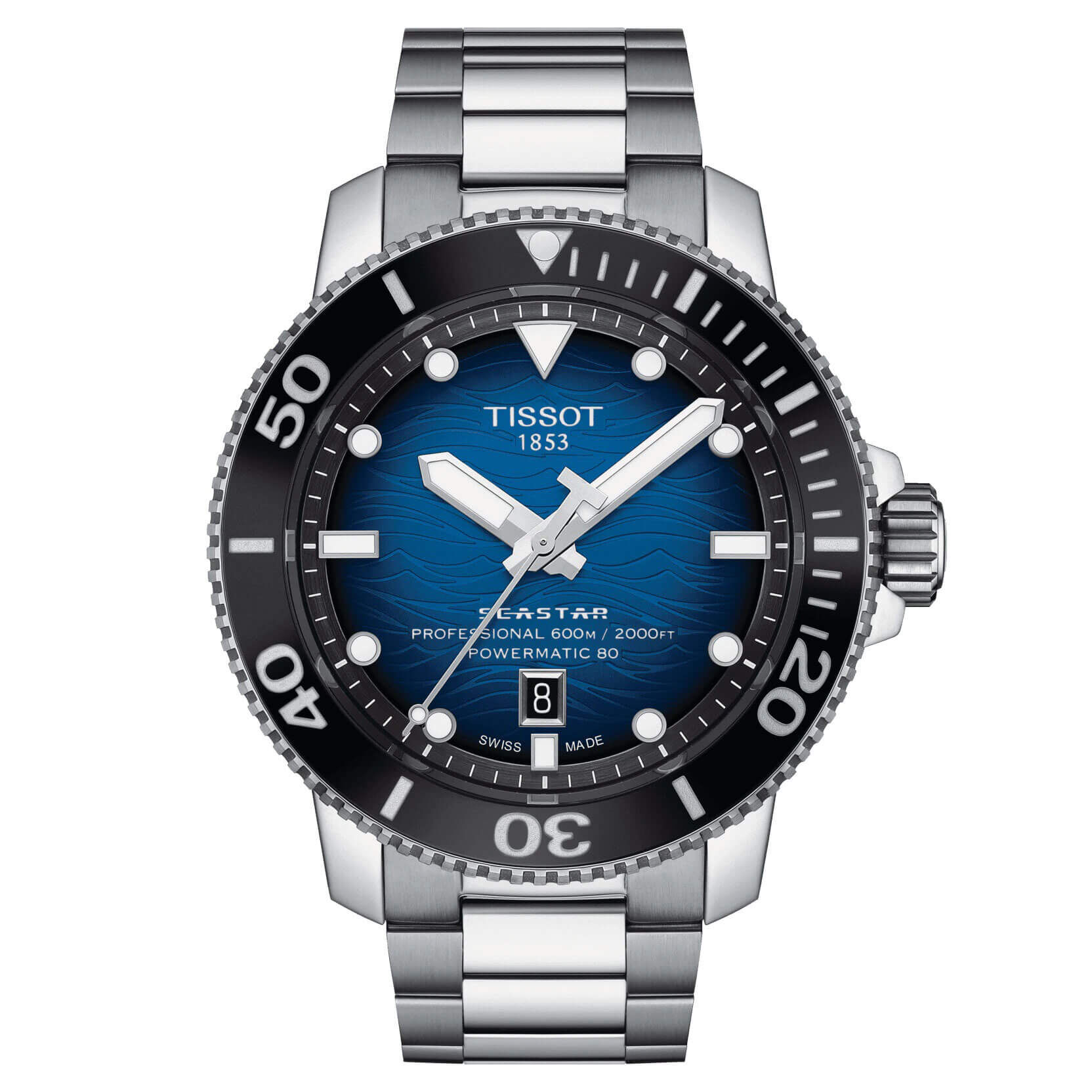 Tissot Seastar Versatile 2000 Powermatic 80 Blue Dial Steel Watch, 46mm