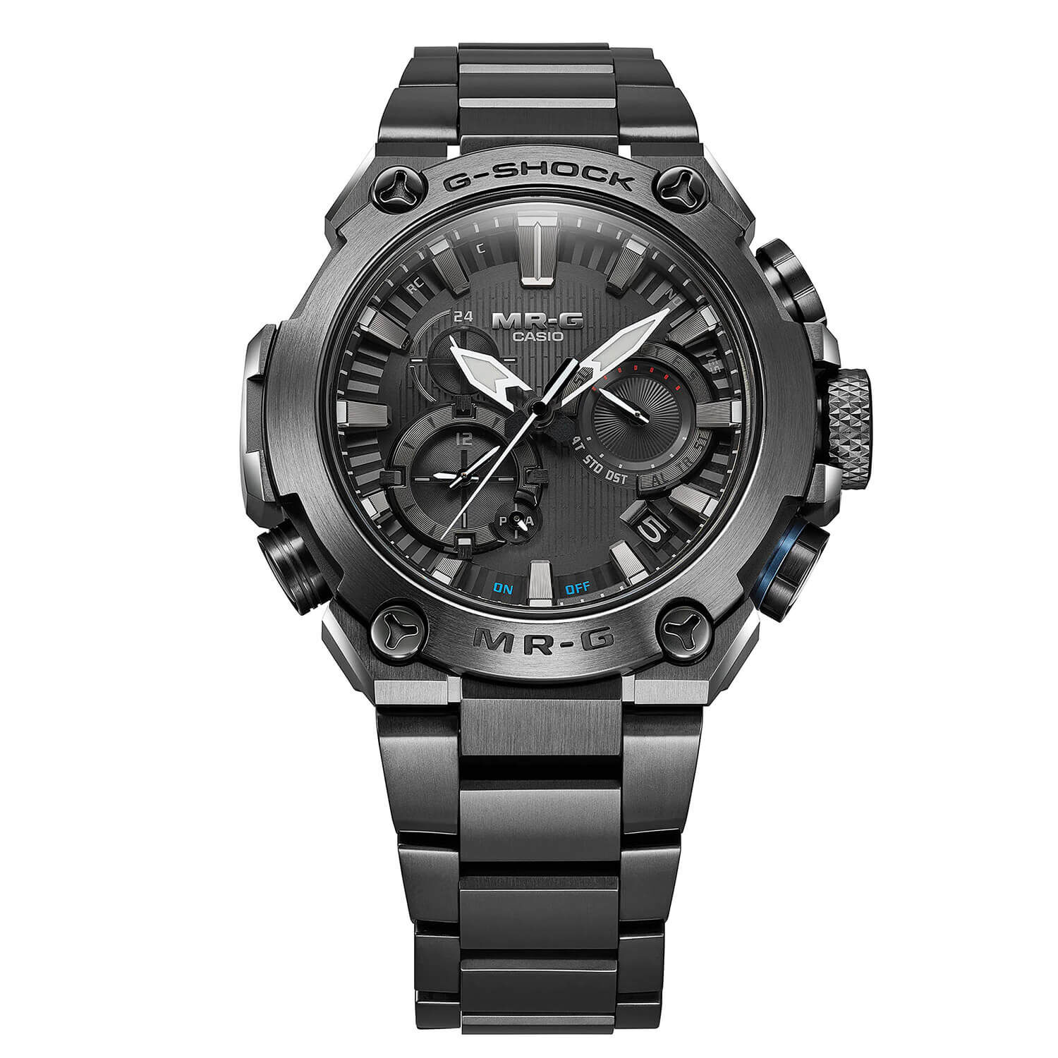 G-Shock MR-G Watch, Black Dial Black Bracelet, 55mm