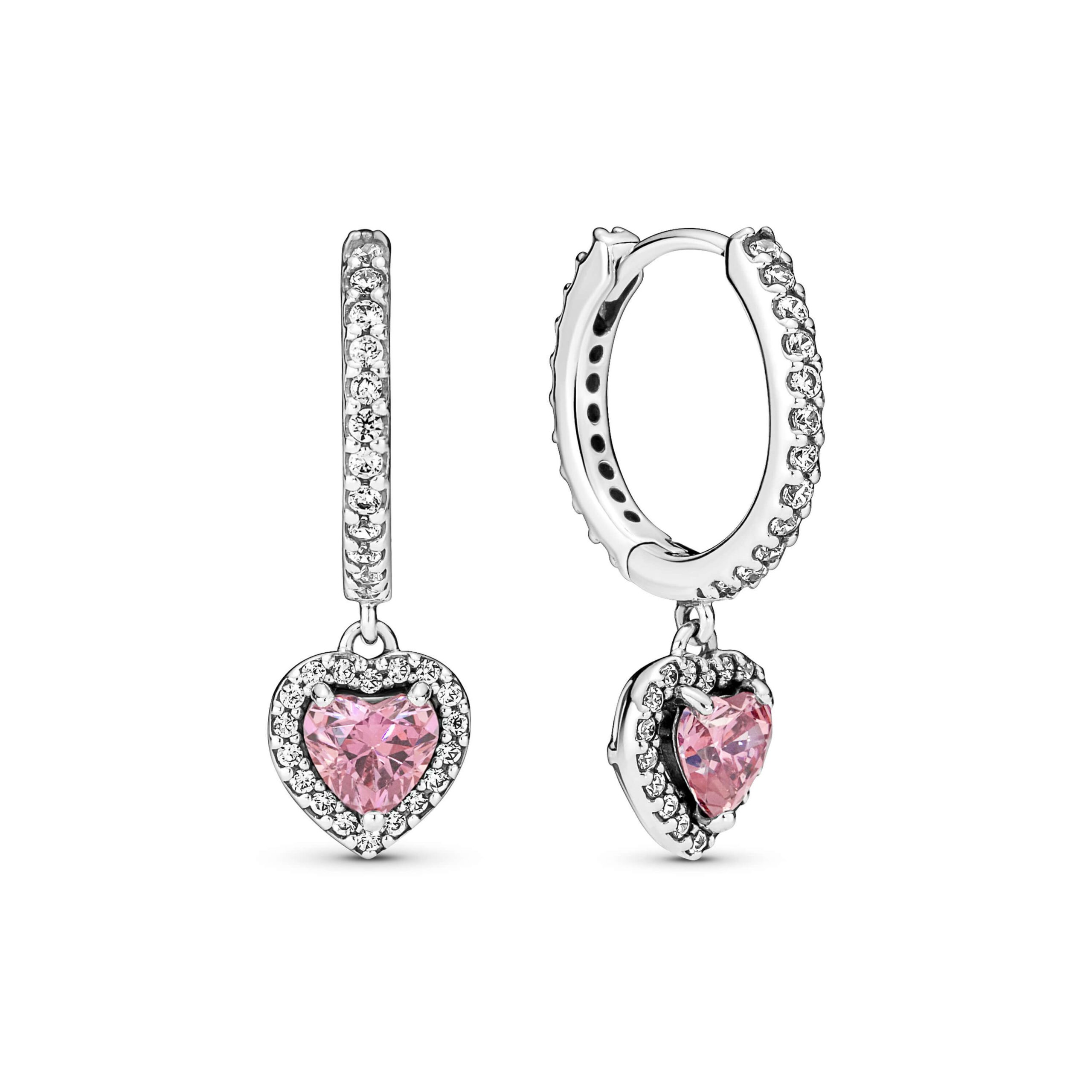 Pandora Sparkling Halo Heart Hoop Earrings