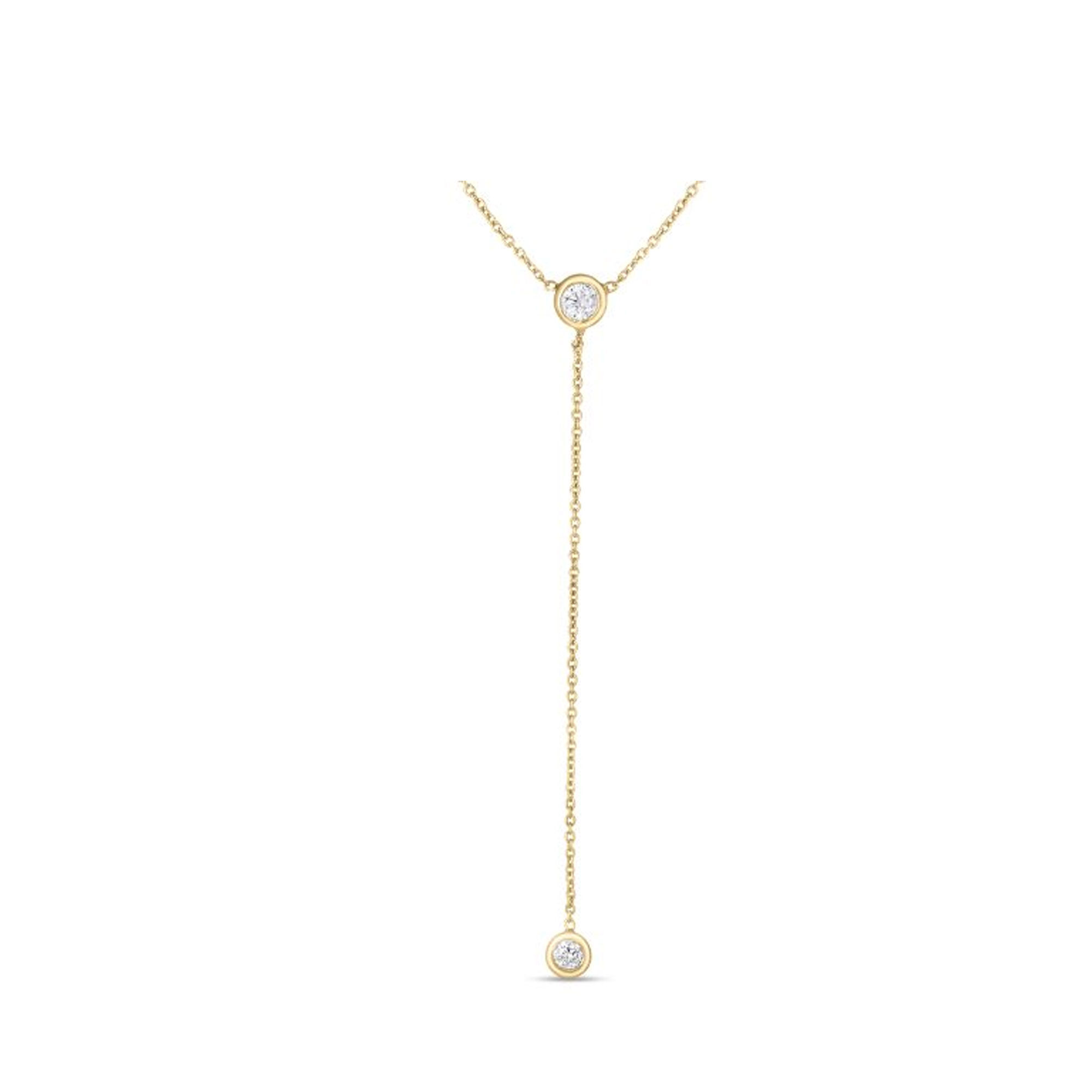 Roberto Coin Diamond Y Necklace 18K Yellow Gold,