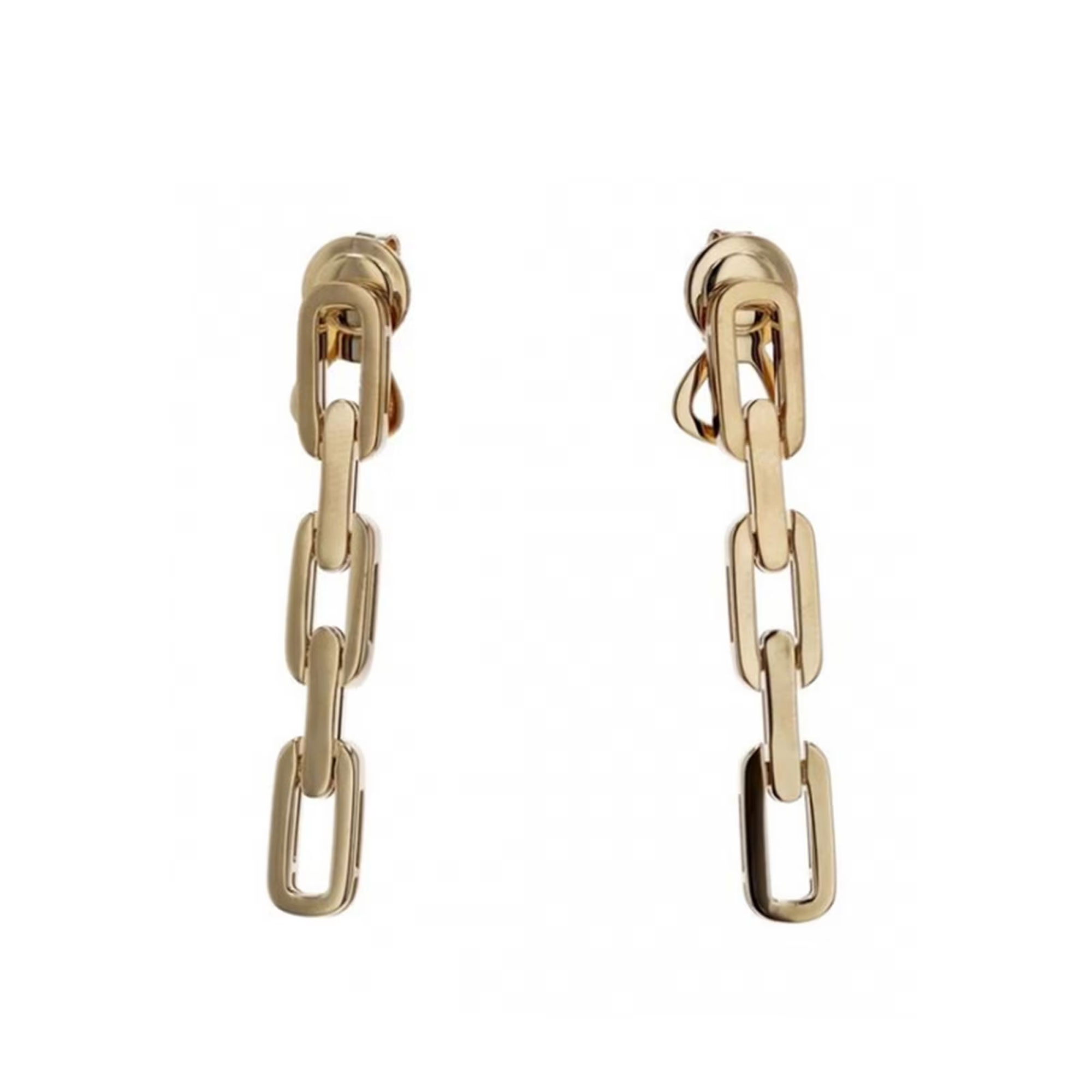 Roberto Coin 3 Link Navarra Drop Earrings 18K Yellow Gold,