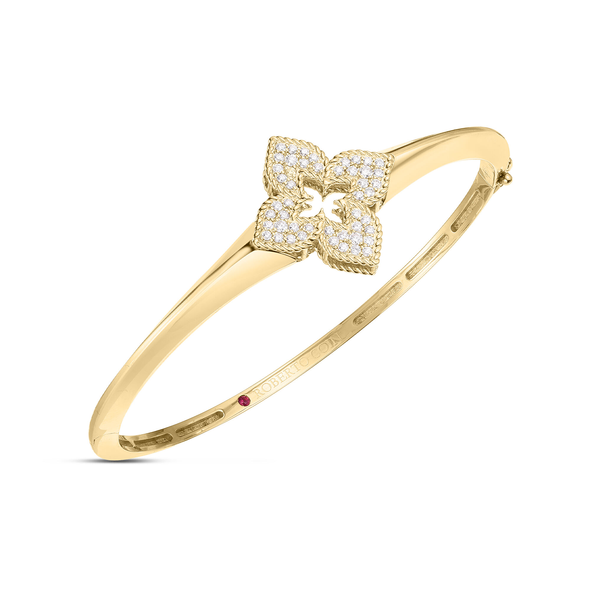 Roberto Coin Diamond Venetian Princess Bangle in 18K Yellow Gold