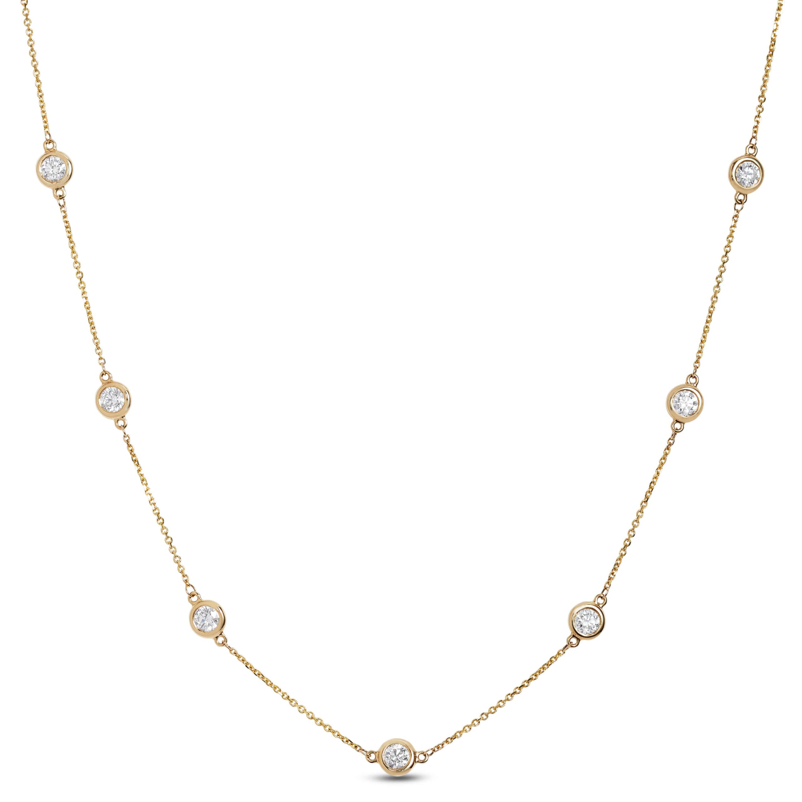 12 Diamond Stationary Pendant, 14K Yellow Gold
