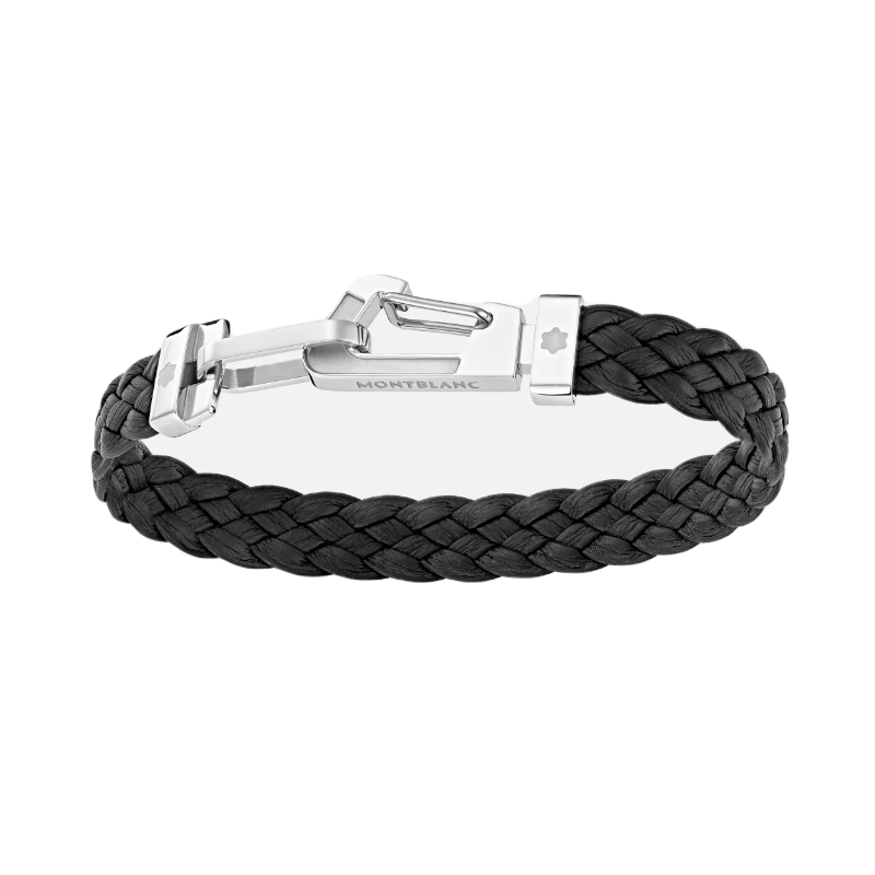 Montblanc Onyx Bead Bracelet - 8in with Carabiner Closure MB12614363