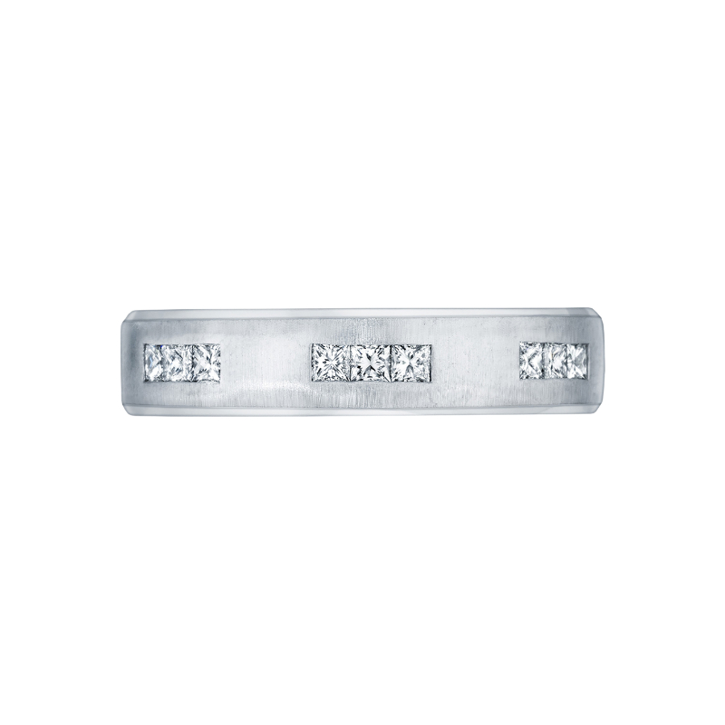 128-5DS Sculpted Crescent Men's Platinum Wedding Band