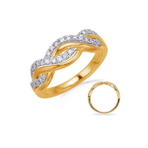 .31ctw Diamond Twisted Band- 14k Yellow Gold