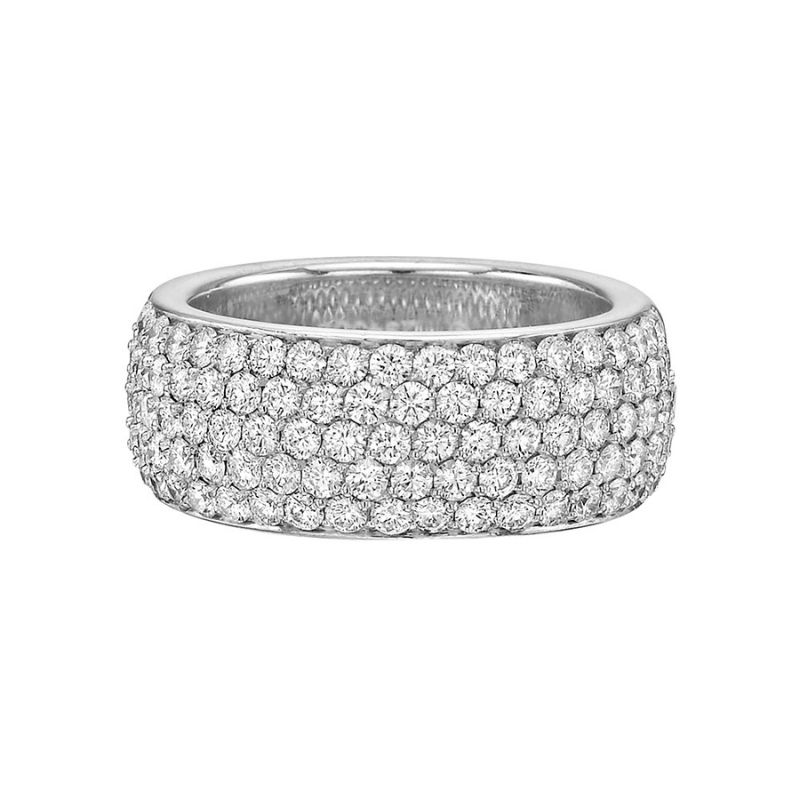 5 Row French Pavé Diamond Ring