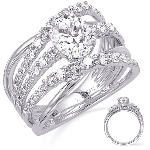 S. Kashi and Sons .91ctw Diamond Semi-Mount- 14k White Gold
