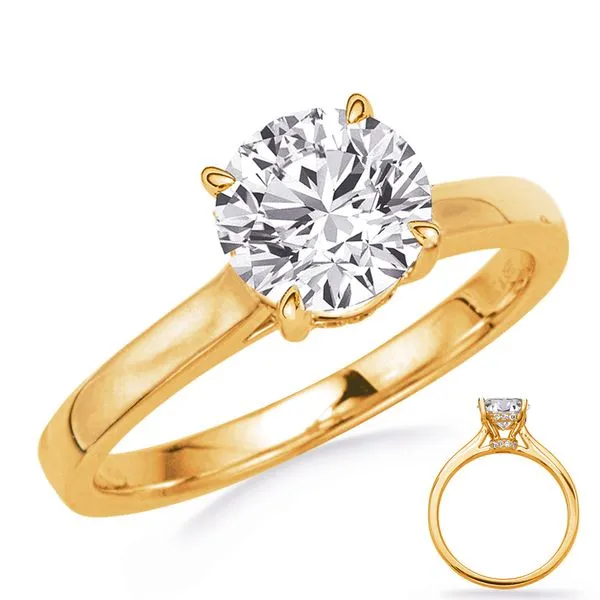 S. Kashi and Sons Semi Mount for a 1.5ct center - 14k Two Tone Gold