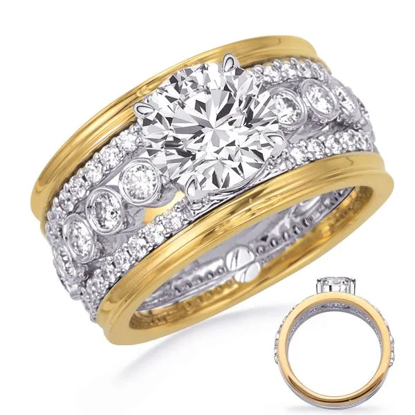 S. Kashi and Sons .85ctw Diamond Semi Mount - 14k Two Tone