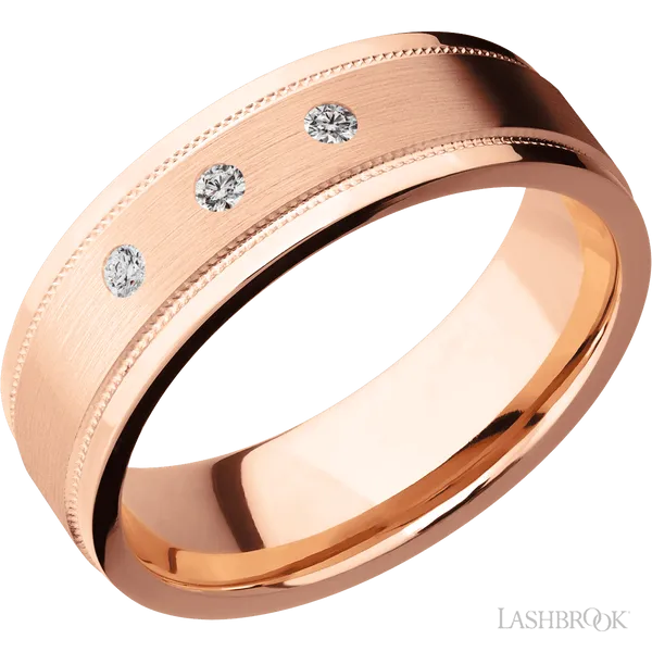 14K Rose Gold with Satin , Polish Finish