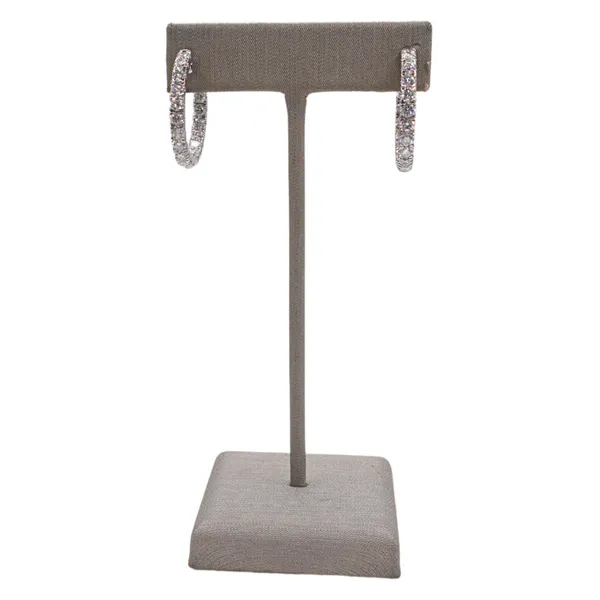 2.56ctw Lab Grown Diamond Inside Out Hoops-14k White Gold