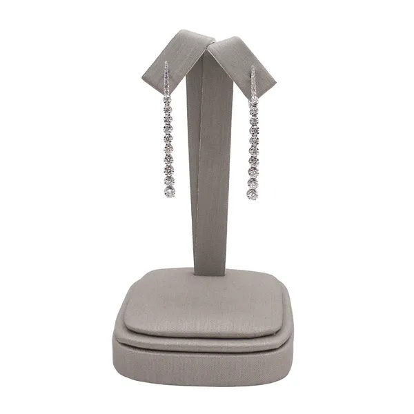 .87ctw Diamond Dangle Earrings- 14k White Gold