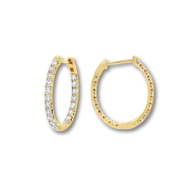 Diamond Inside Out Hoops