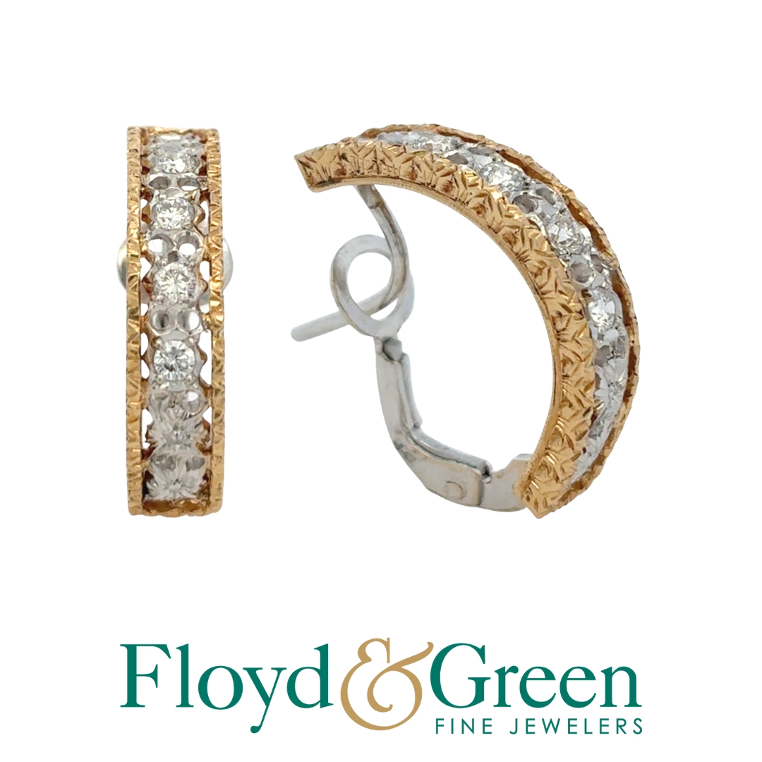 Diamond Half-Hoop Earrings