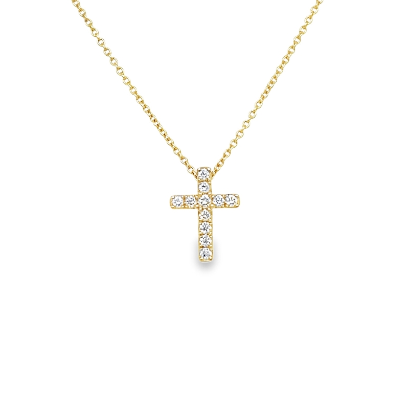 Petite Diamond Cross Pendant Necklace