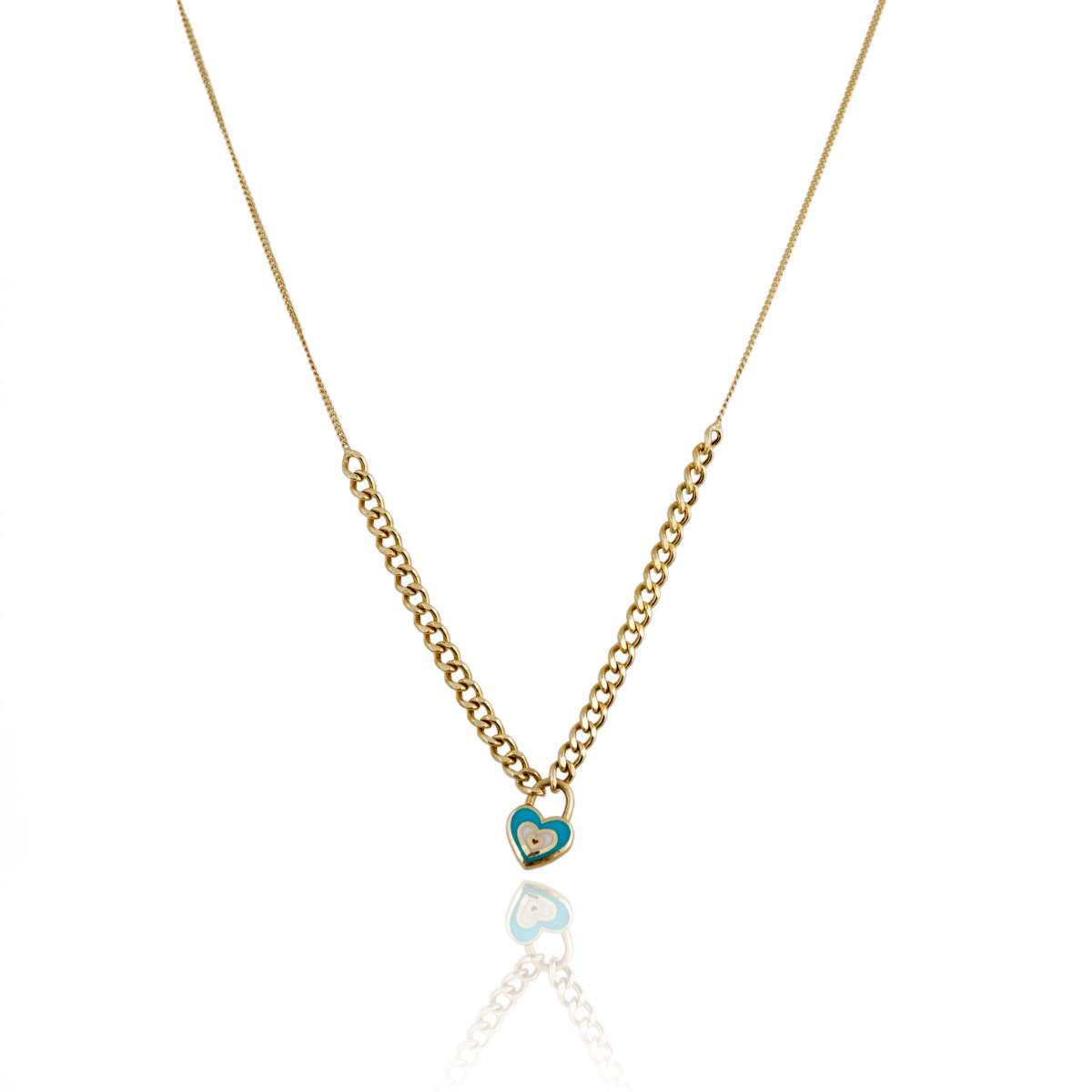 14k Gold Heart Lock Necklace
