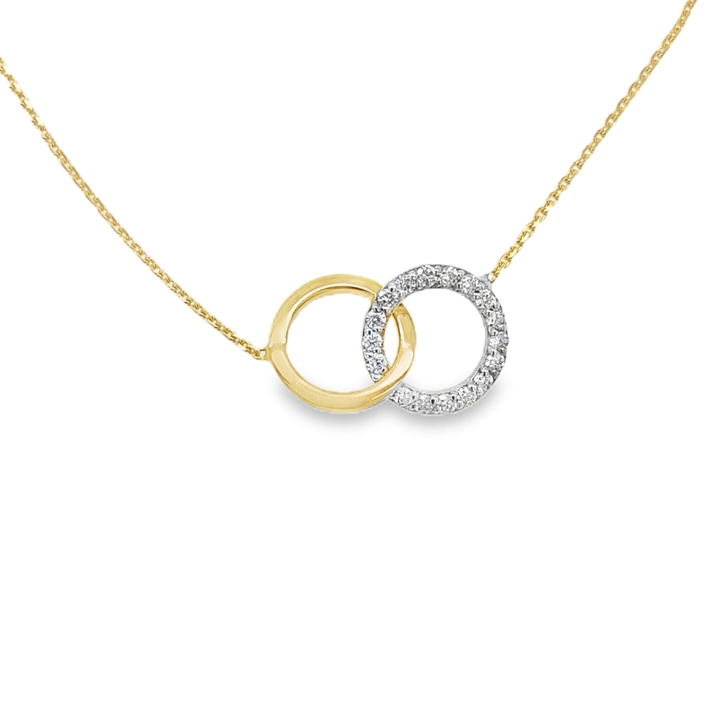 Intertwined Diamond Circle Pendant Necklace