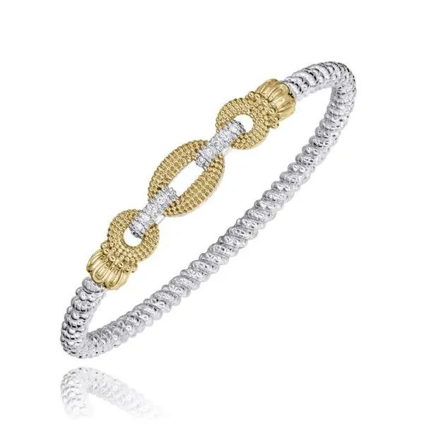 Vahan .12ctw Diamond Bangle- Stelring Silver