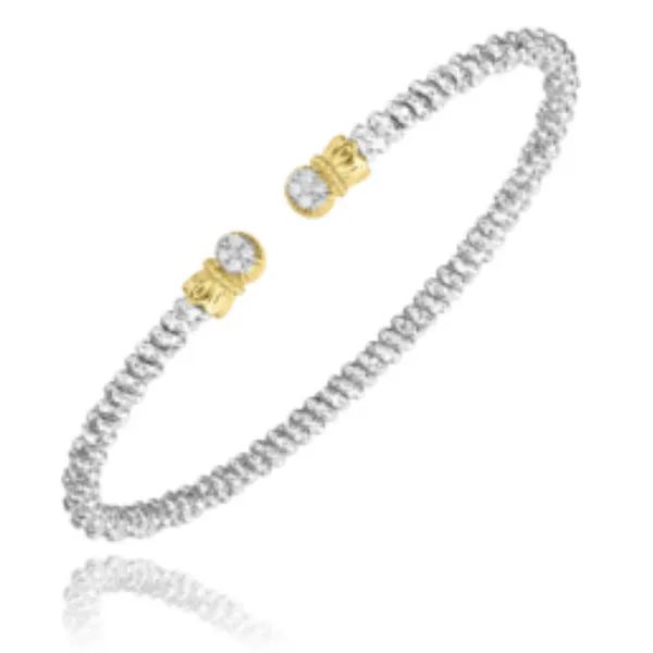 Vahan .06ctw Diamond Cuff- Sterling Silver