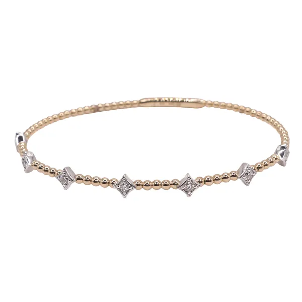 .37ctw Dimaond Station Flex Bangle- 14k Yellow Gold